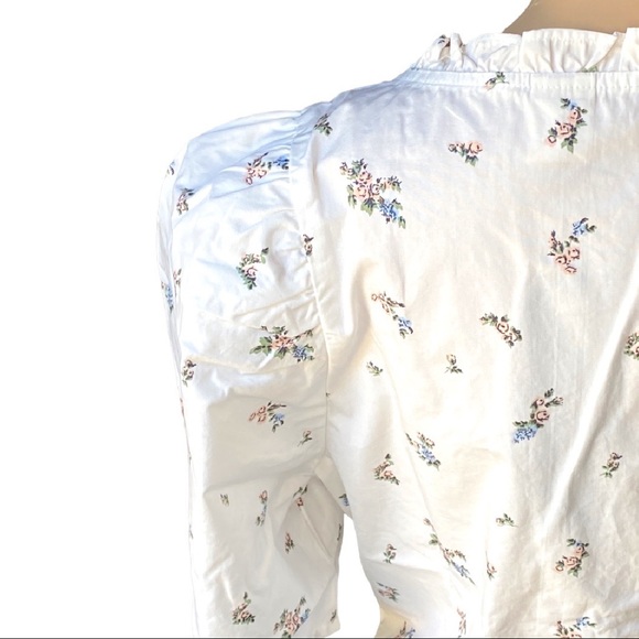 🆕 Levi’s |Floral Joella Puff-Sleeve Cloud Dancer Top. - Picture 6 of 9